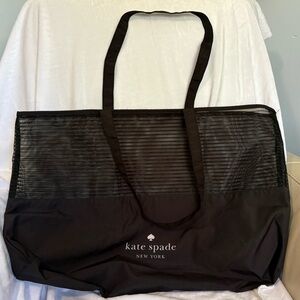 kate spade black tote with mesh panel